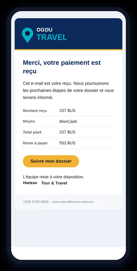 Payment receipt.