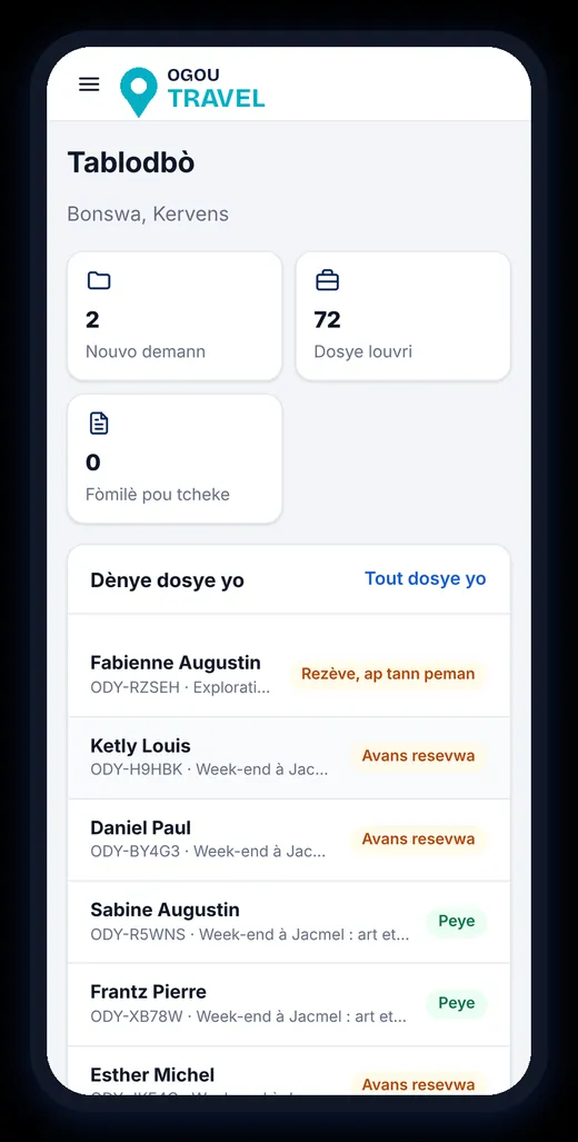 The portal on a phone, here in Kreyòl.