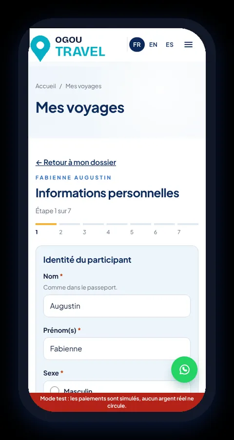 Step 1: identity of the traveler.