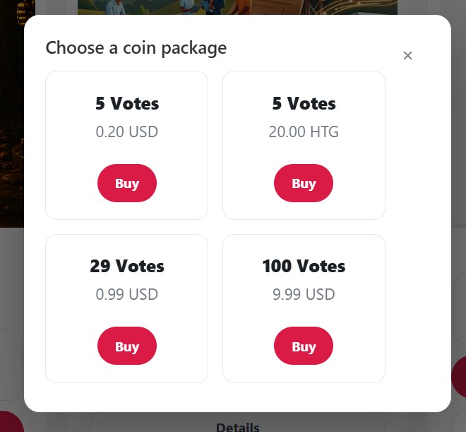 Buy coins
