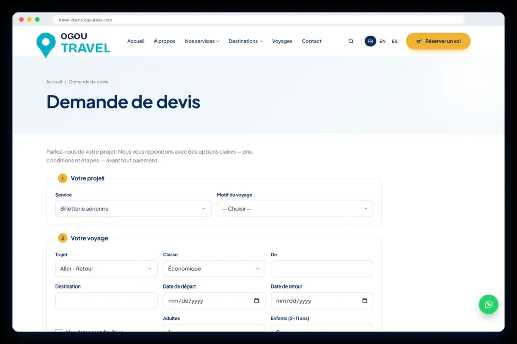 Quote request form
